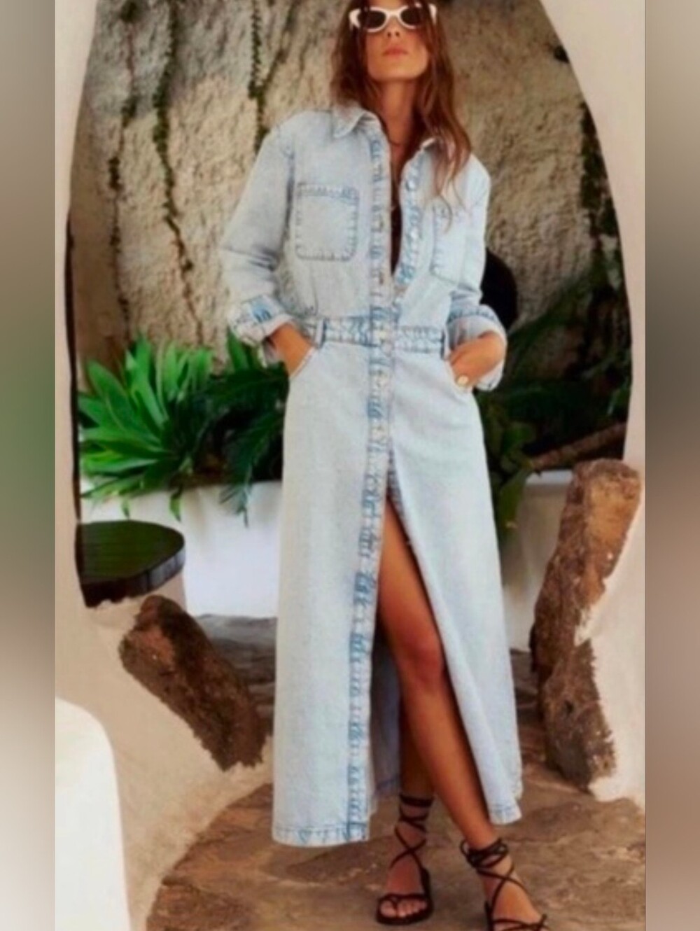 Zara Midi Denim Shirt Dress